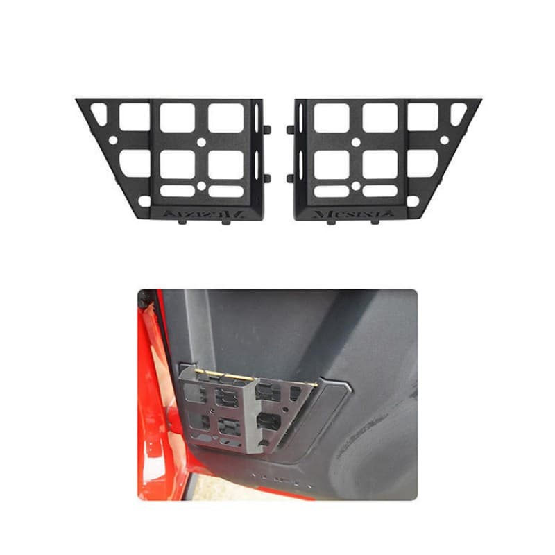 Black Steel Rear Door Molle Panel Storage Pockets for Ford Bronco 2021