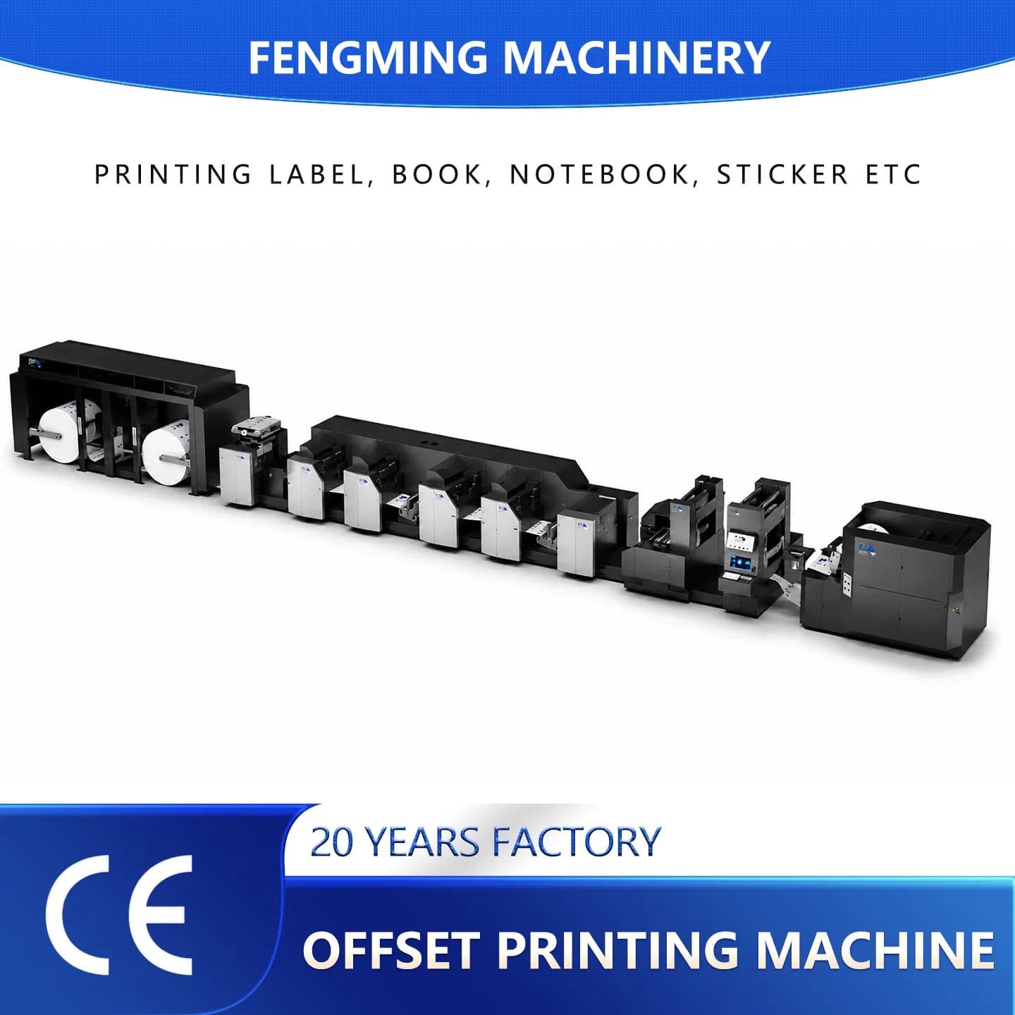 Label Printing Machine Two Colors Offset Print Machinery