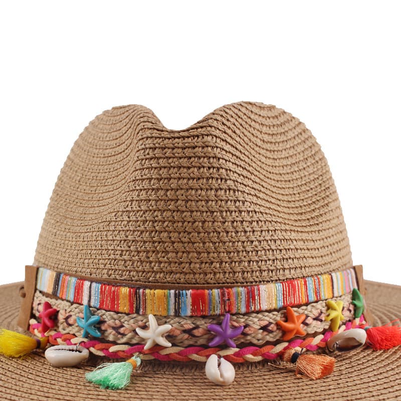 Bohemian Style Hand-Woven Rope Tassel Chain for Straw Hat Garment Accessories