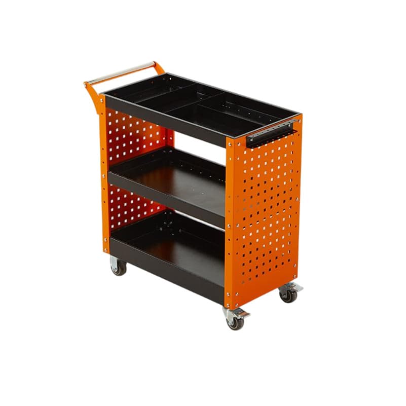 Commercial Heavy Duty Mobile Storage Utility Cart Professional Steel Rolling Industrial Service Trolley Three Layer Trolley