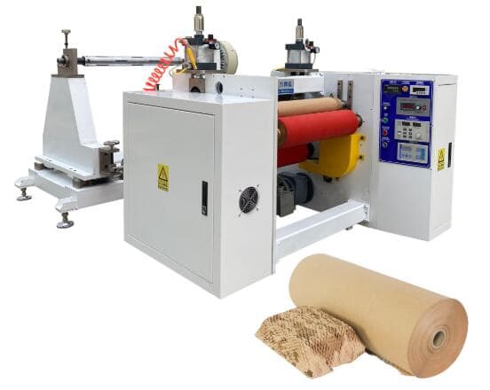 Kraft Packing Wrapping Paper Making Rewinding Machine Honeycomb Paper Cutting Forming Machine for Packaging Cushion Use Price