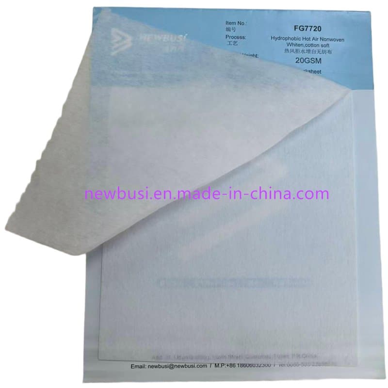 Hot Sales Hydrophobic Hot Air Nonwoven Whiten Backsheet for Baby Diapers