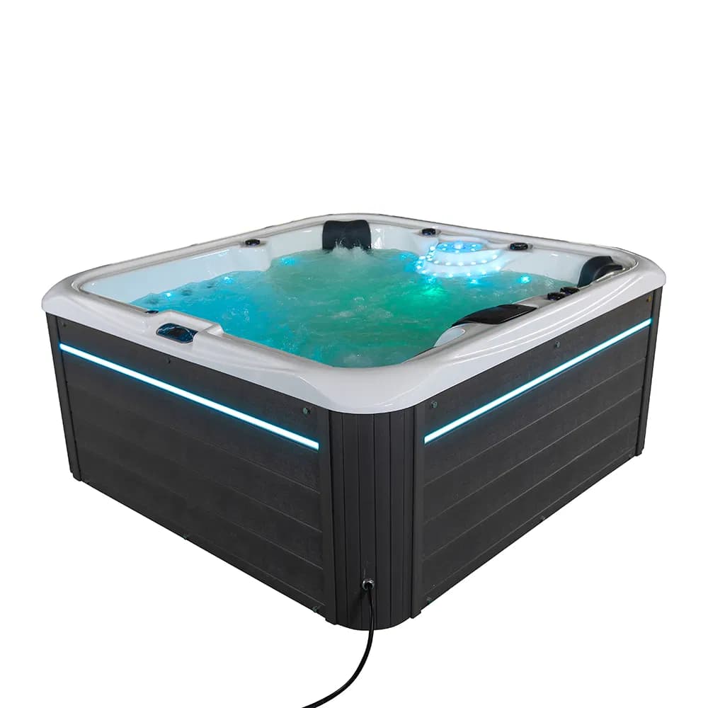 Whirlpool High Quality with LED Light Acrylic Outdoor SPA Massage Bathtub