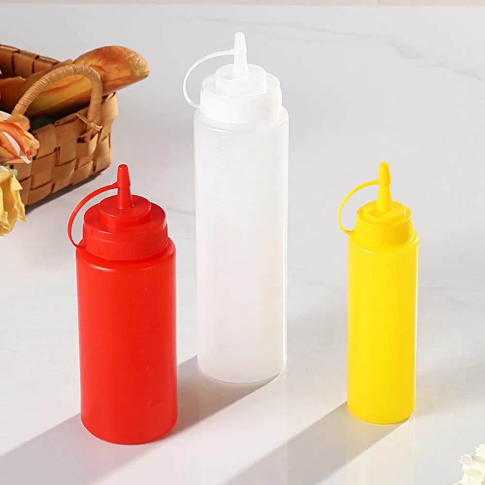 Plastic Sauce Bottle - PP/PE Ketchup Mayo Dressing Bottle for Camping