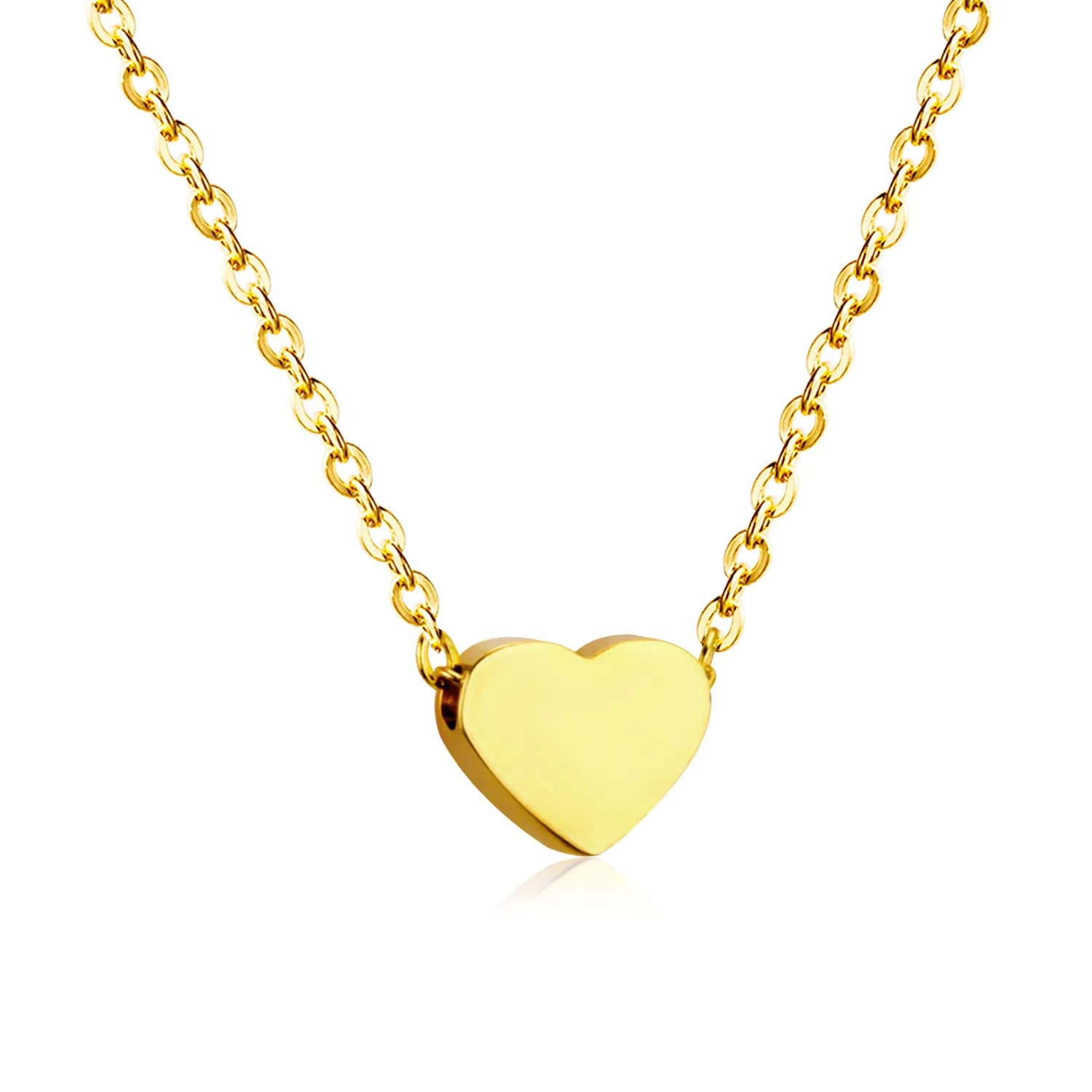 Ason Fashion Jewelry Necklace Engraveable Stainless Steel Heart Pendant Necklace