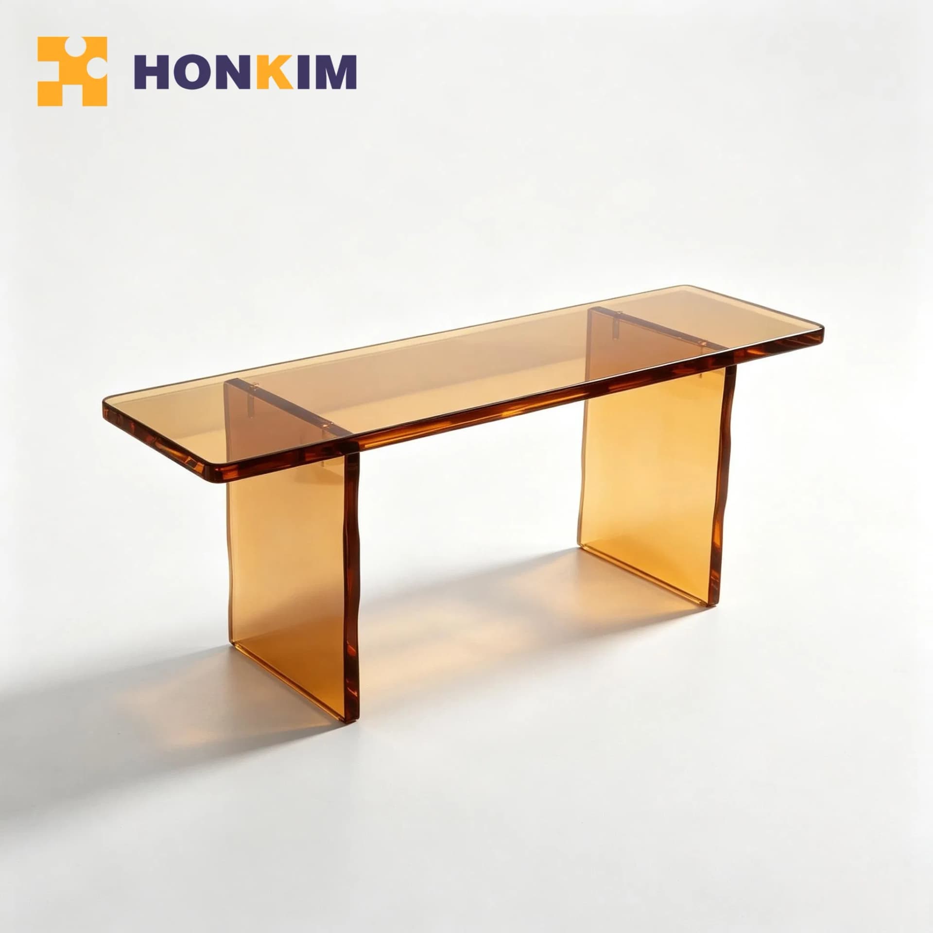Emerald Green Acrylic Bench Stool for Contemporary Home Interior Space