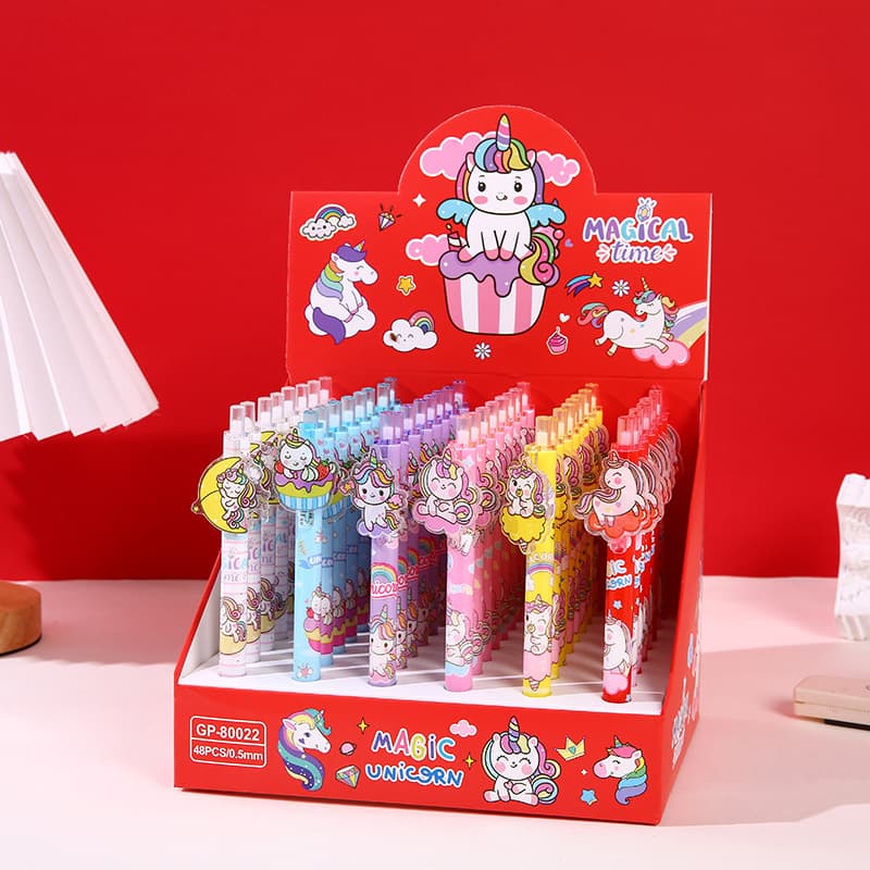 Cartoon Unicorn Acrylic Patch Press Pen Cute Shape Neutral Pen