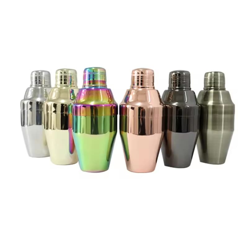 Food Grade Bar Home Parties Stainless Steel 550ml 750ml 3 Piece Gold Black Silver Martini Bartender Cocktail Shaker for Mixed Drinks