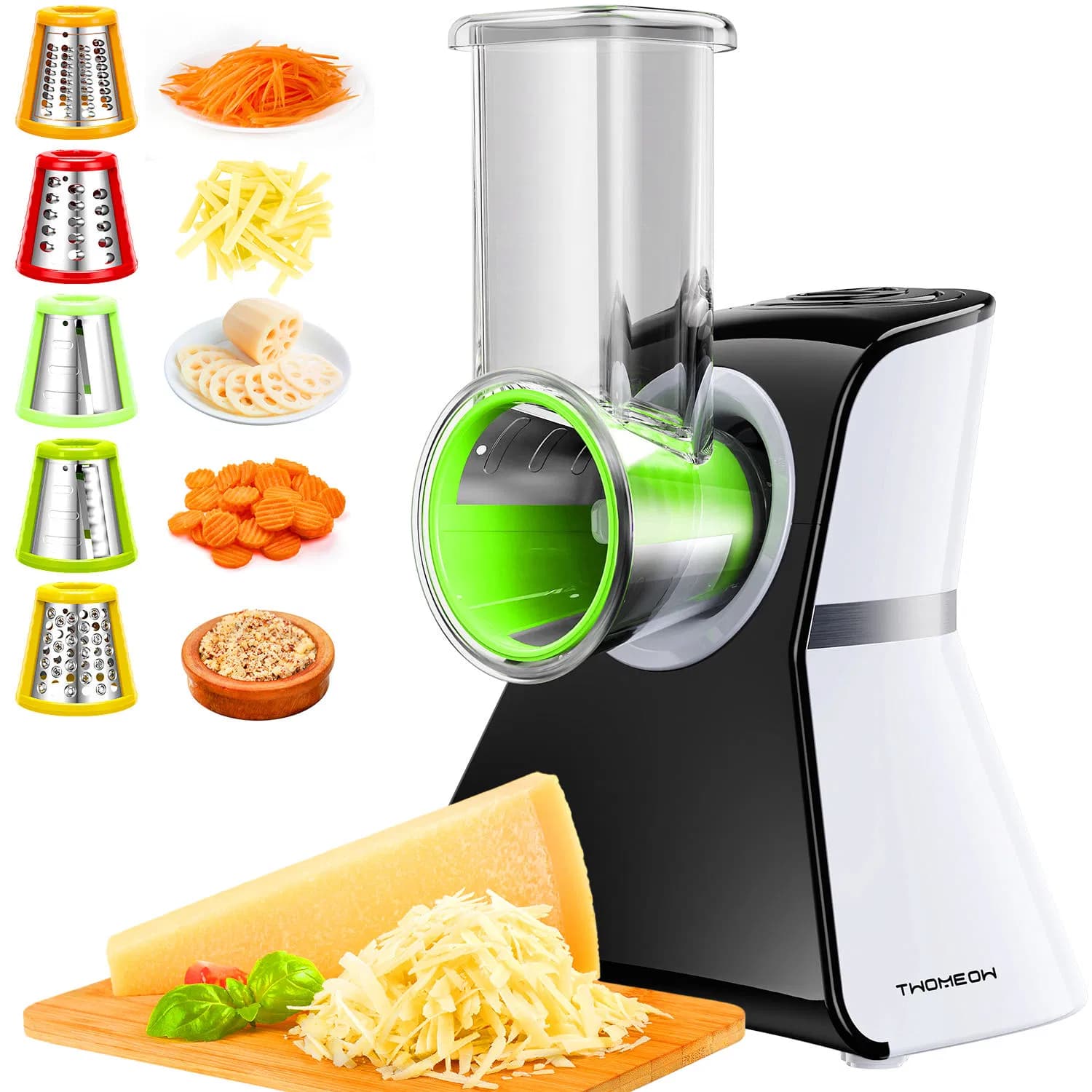 One-Touch Control Cheese Shredder 5 in 1 Professional Electric Shredder Vegetable Slicer Salad Maker