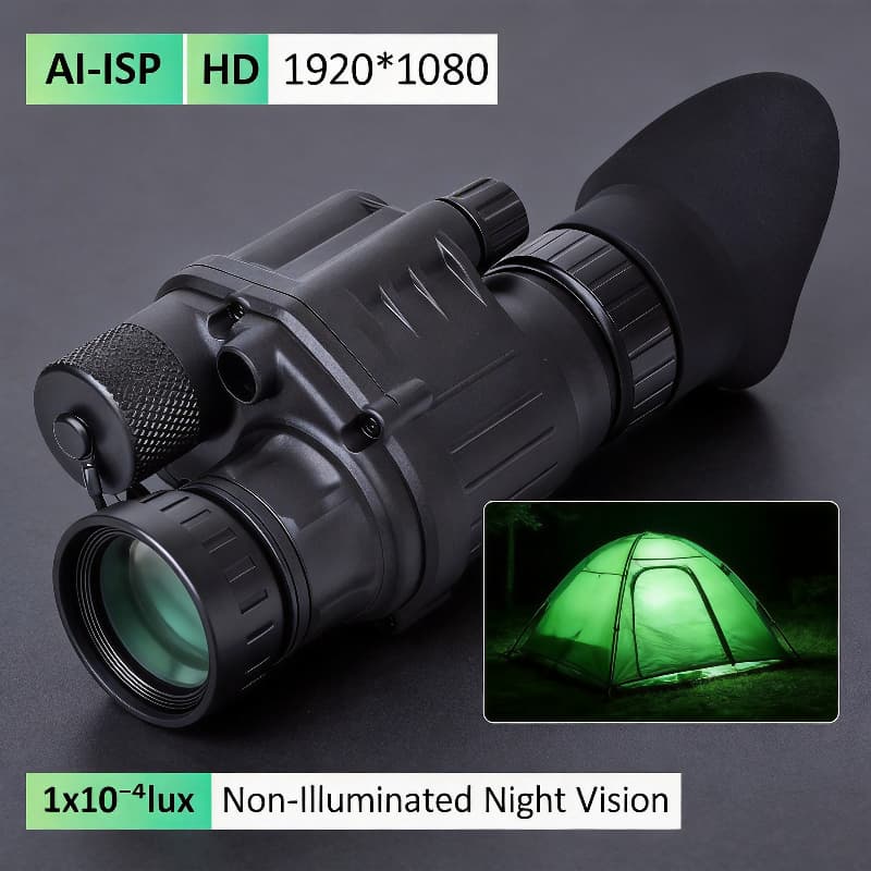 High-Sensitivity Self-Reliant Head-Mounted Night Vision Monocular for Security Patrols