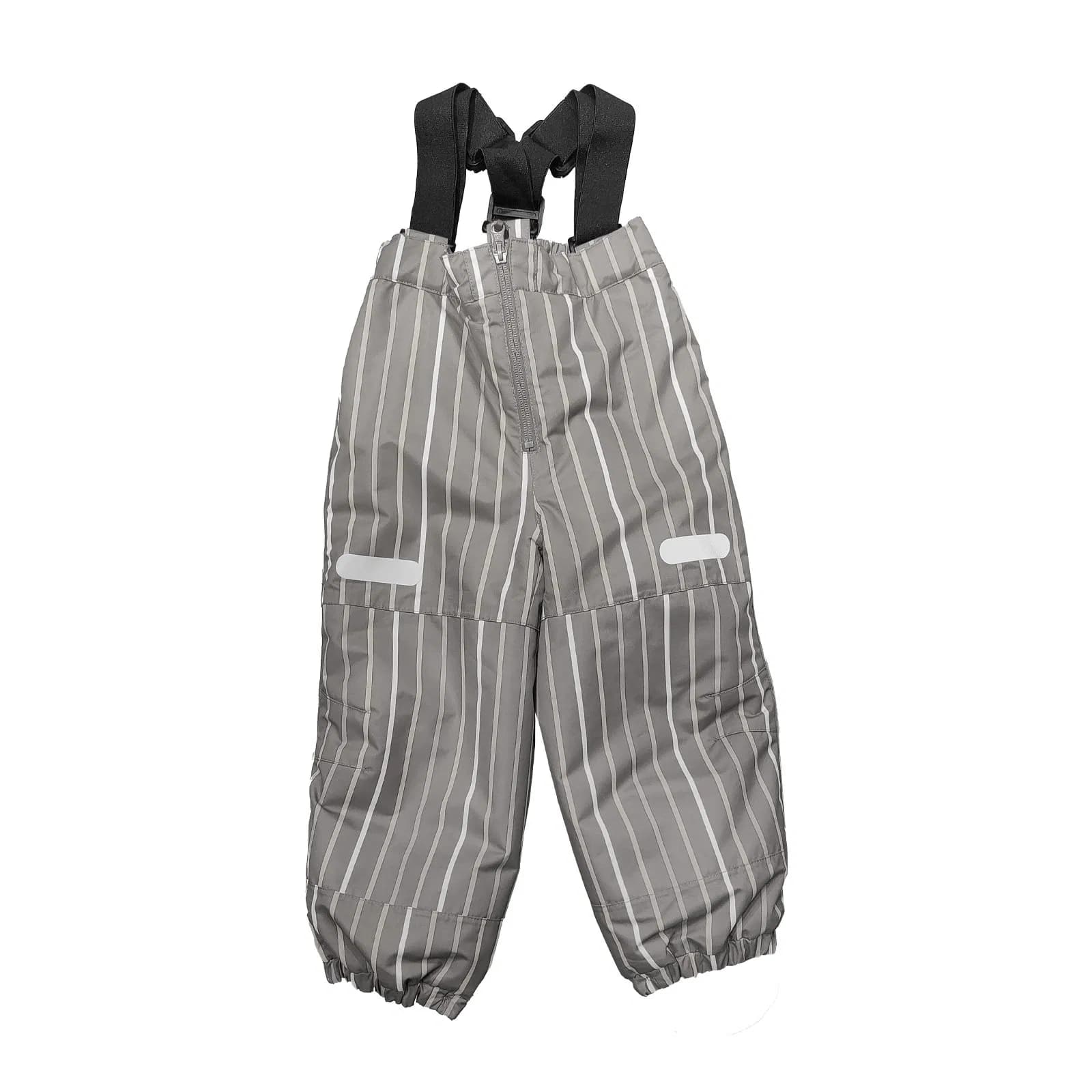 Kids Striped Overalls Pants with Reflective Details, Waterproof & Warm for Toddlers