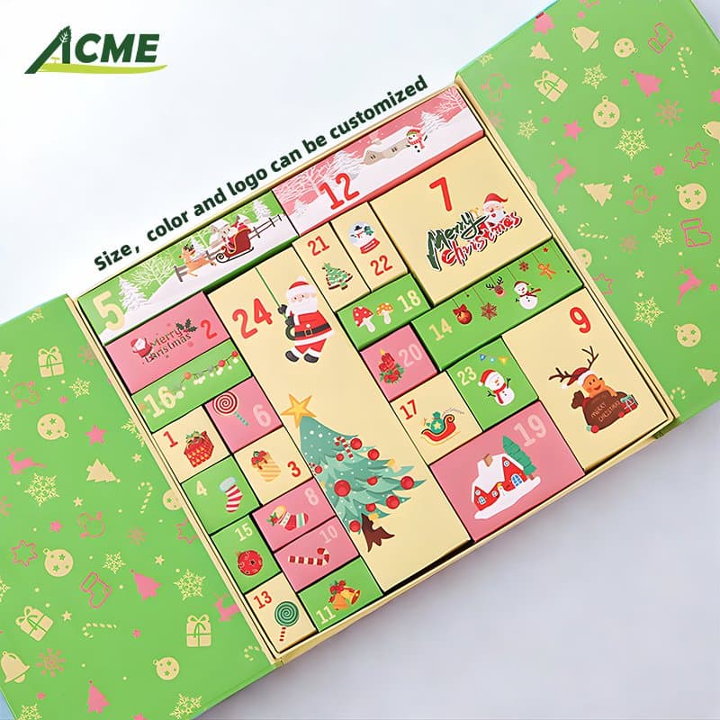 Custom 24-Day Christmas Advent Calendar Gift Box