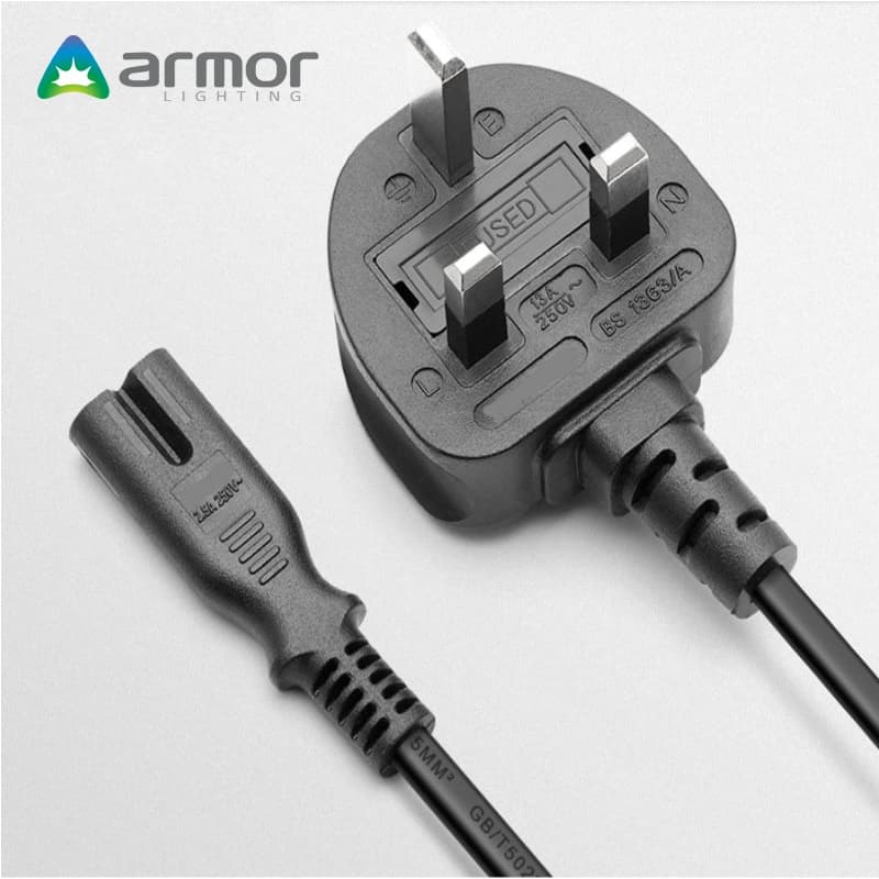 British Gauge Two BS Plug Power Cable 8 Eight Tail Ultra Short Line Two Hole Portable Short Line C7