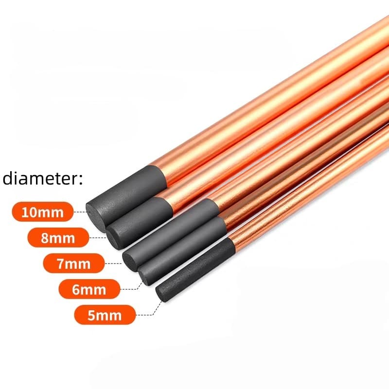 Copper Coated Carbon Arc Gouging Rod Gouging Electrode, Dia6X305mm Pointed