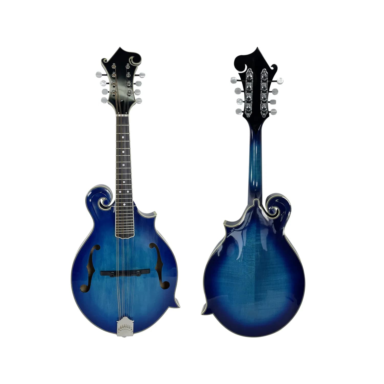 Afanti Handmade Ab Solid Spruce Top F Style Blue Mandolin