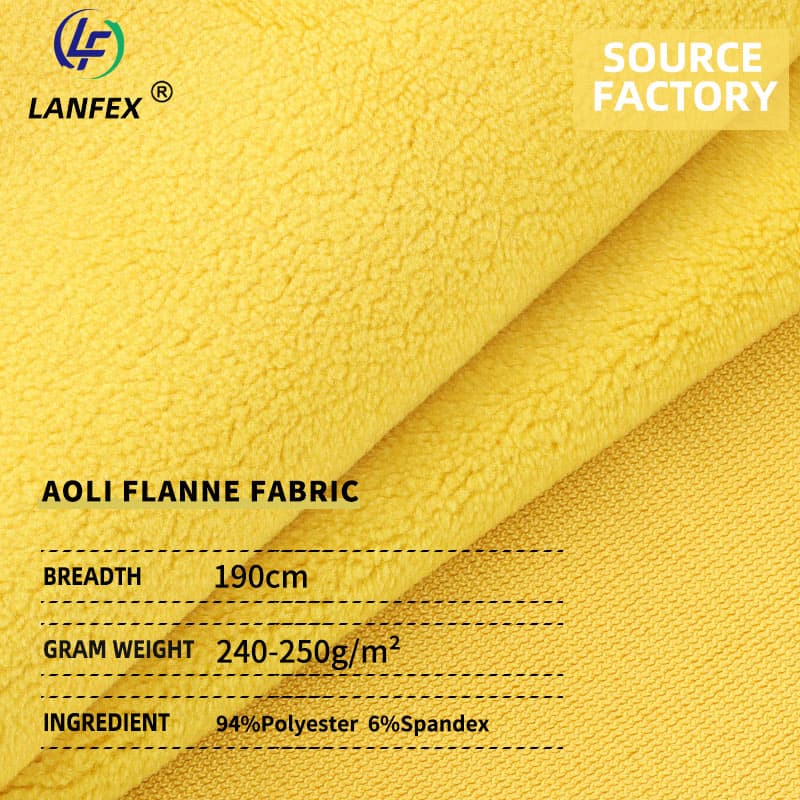 94%Polyester 6%Spandex Dyed Polar Fleece Velvet Flannelette Fabric Lining Pajamas