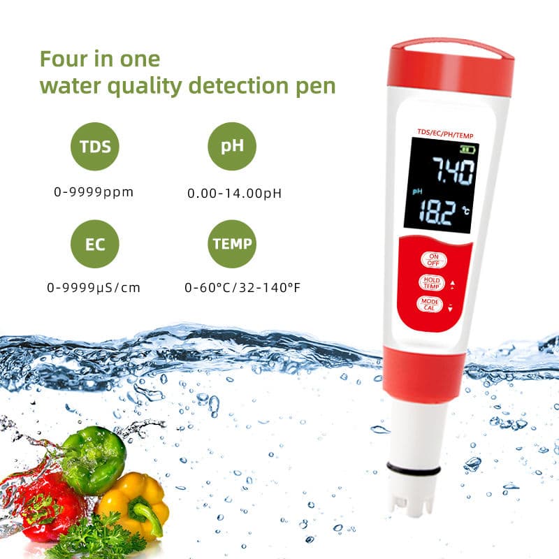 Digital Water Quality Meter Professional 4 in 1 Meter Accurate Testing Tester