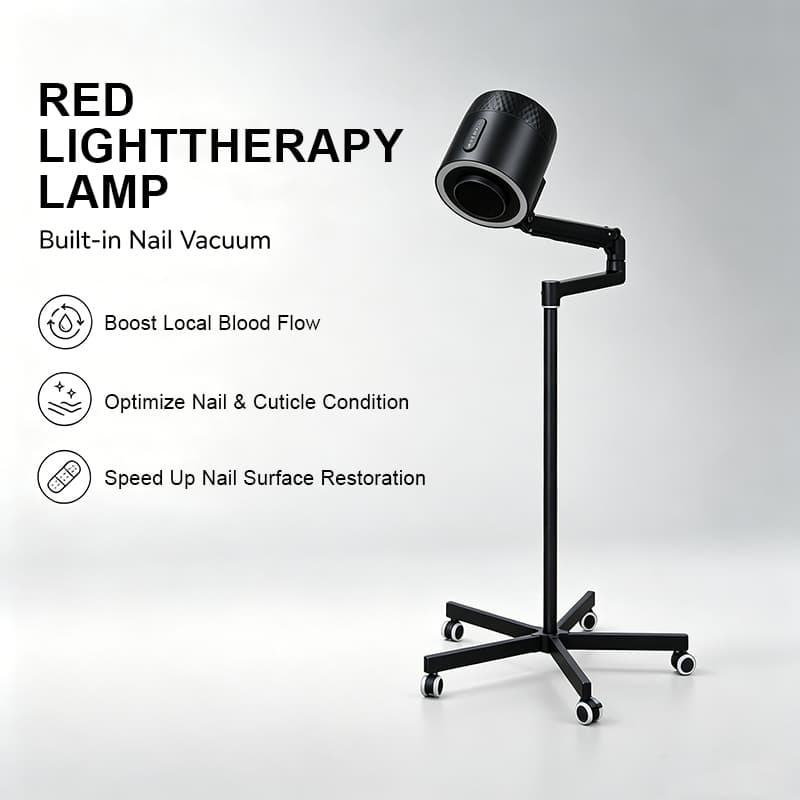 Wall Mount Nail Dust Collector Red Light Therapy Device 630nm 96 Beads HEPA H13 Filter for Beauty SPA Nail Studio