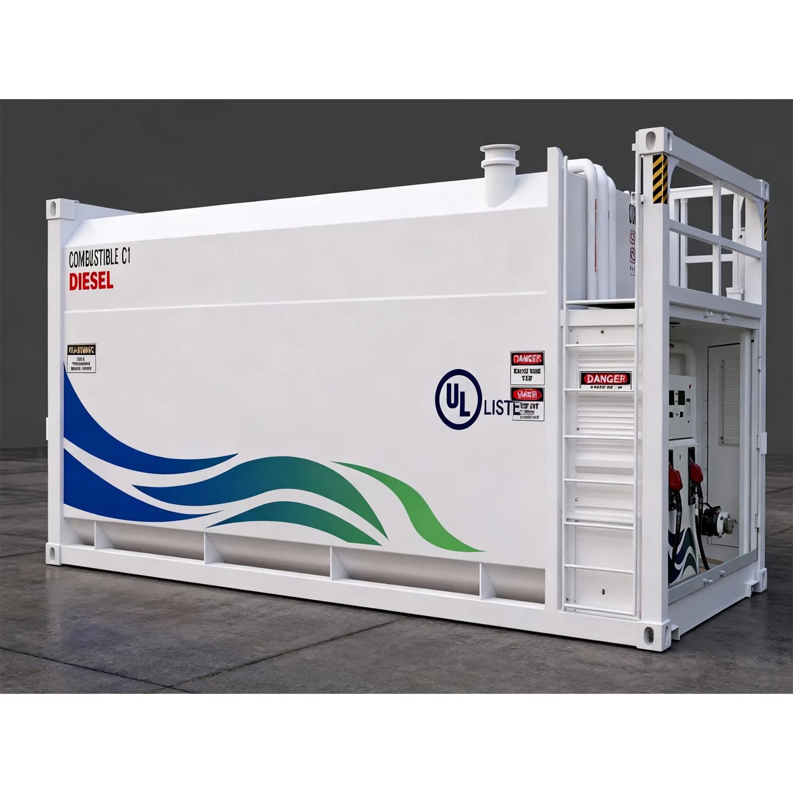 Petrol Service Station Single Double Tank Container Diesel Mobile Fuel Sation Skid-Mounted