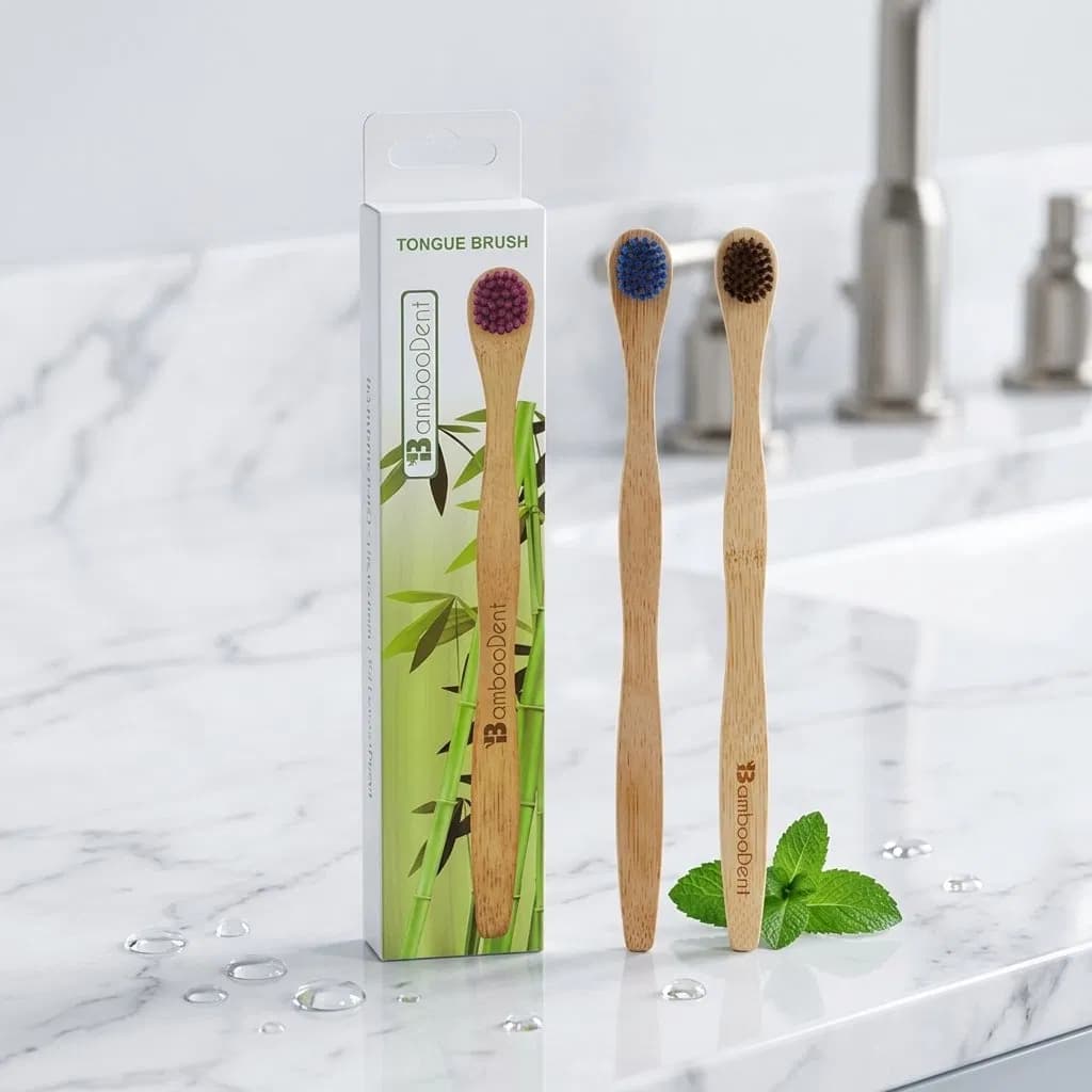 Wholesale 100% Biodegradable Bamboo Tongue Scraper Smooth Edge for Fresh Breath and Daily Oral Care Cleaner Use