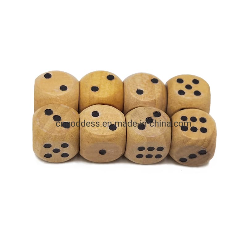 Wood Dice Blank Faces Printed Engraving Game 6 Sided Dice for Kid Entertainment