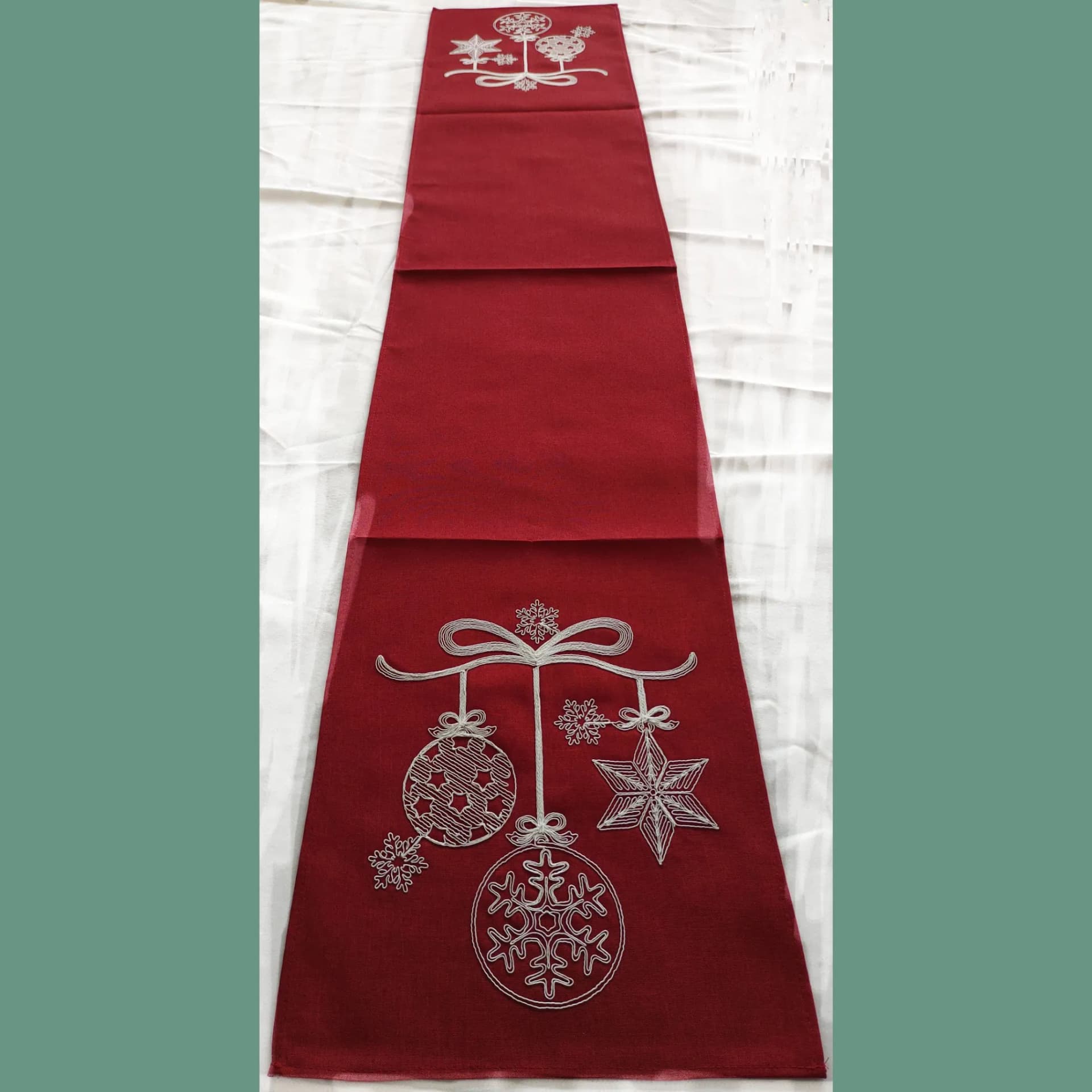 Ivory Color Rope Embroidered Table Runner for Your Beautiful Family
