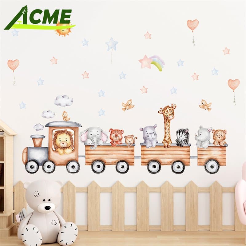 Custom Wholesale Cartoon Forest Tree Cute Small Animal Dandelion Self-Adhesive Wall Stickers for Children's Room Decoration