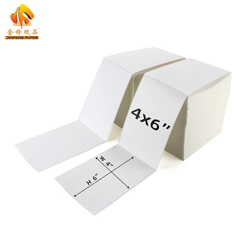 Customize Folded Address Label Roll Fanfold Self Adhesive Shipping 4X6 Direct Thermal Label