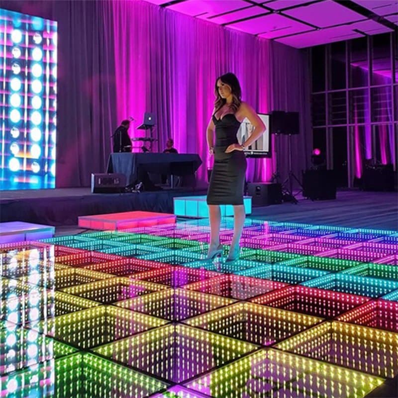 LED Dance Floor Magnetic Pista De Baile LED Wedding Party Event Fiestas 3D Infinity Mirror Light LED Dance Floor