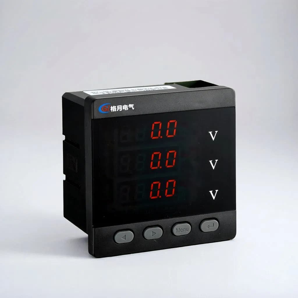 AC DC LED Voltmeter 72X72mm for Three Phase Systems
