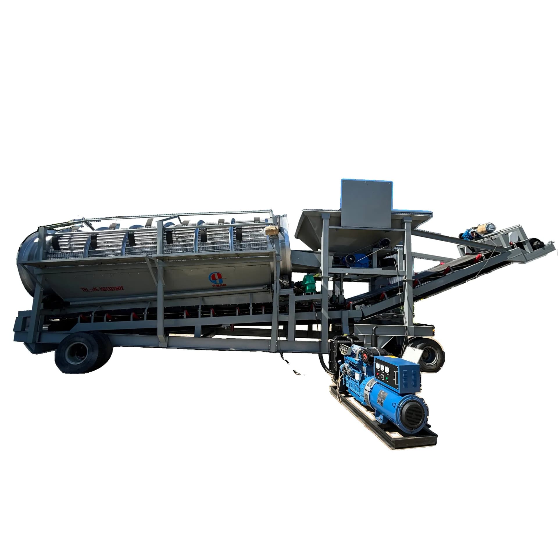 Flexible High-Yield Energy-Saving Mobile Shaftless Drum Screen China Supplier High Quality Mining Equipment Easy to Move