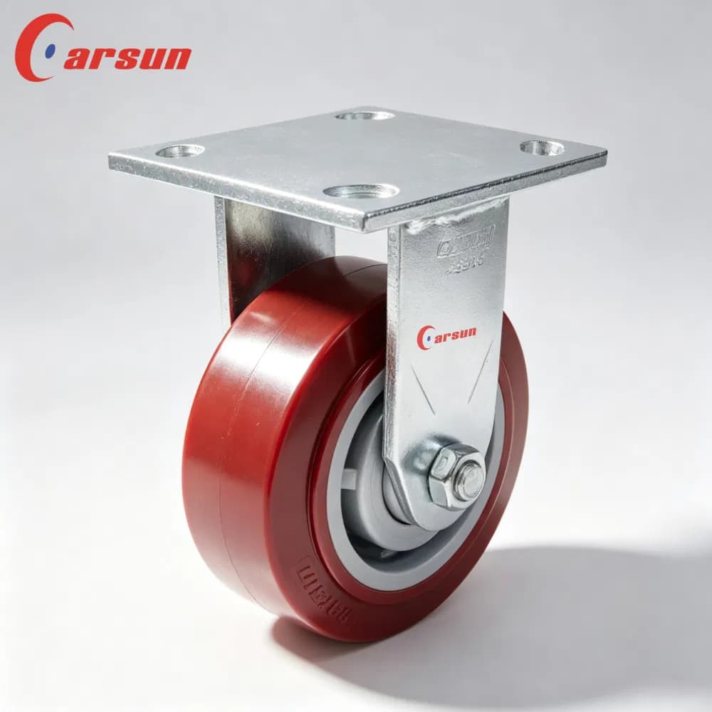 Heavy Duty Caster Wheels Steel 5 Inch Polyurethane Wheel Swivel Caster with Ball Bearing and Galvanized Surface Thread Guards