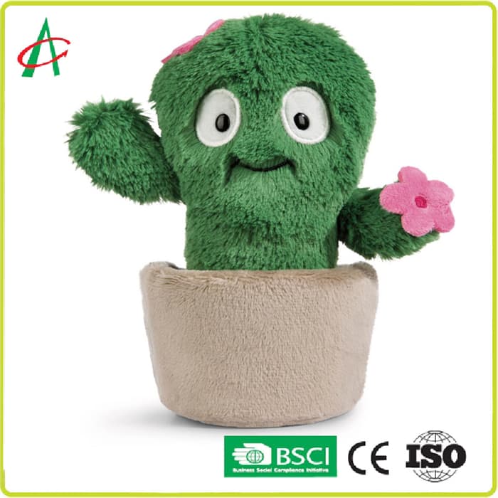 High Quality Funny Plant Sustainable Cuddly Toy for Children Green Cactus Plush