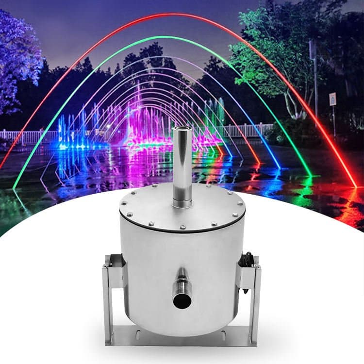 Garden Outdoor Stainless Steel Jumping Jet Water Fountain Nozzle RGB Color Changing Pool Waterfall Fountain