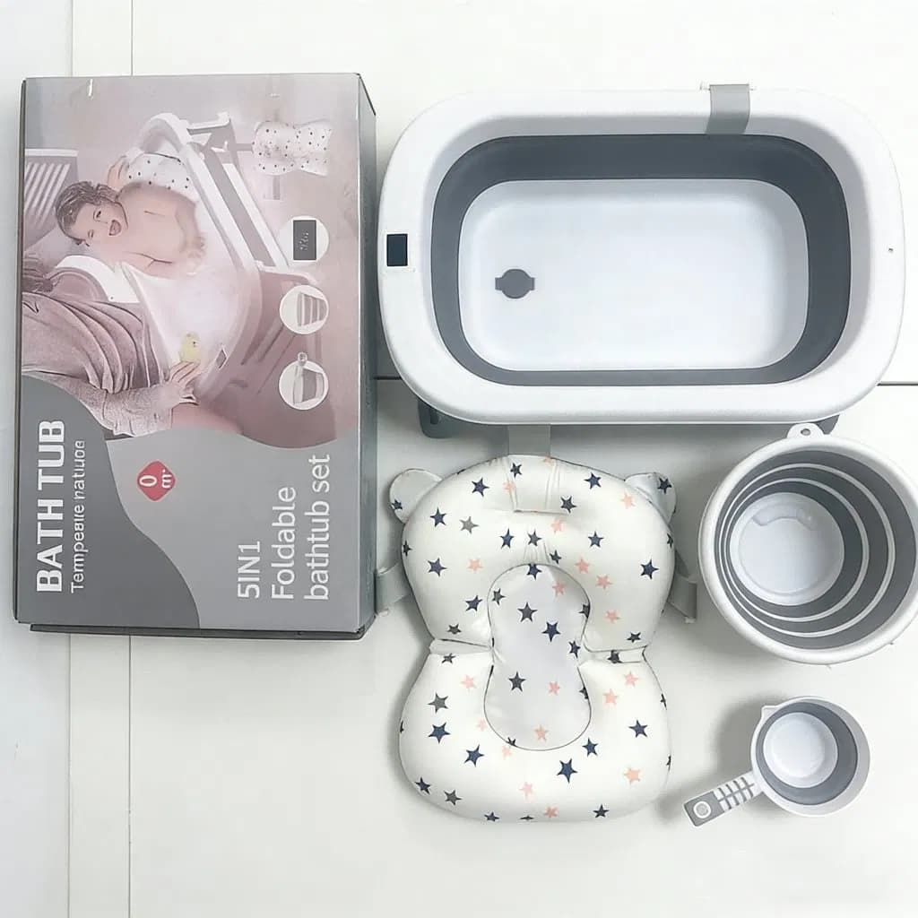 Ome Foldable Portable Food Grade Non-Slip Durable Safe Multifunctional Baby Bathtub