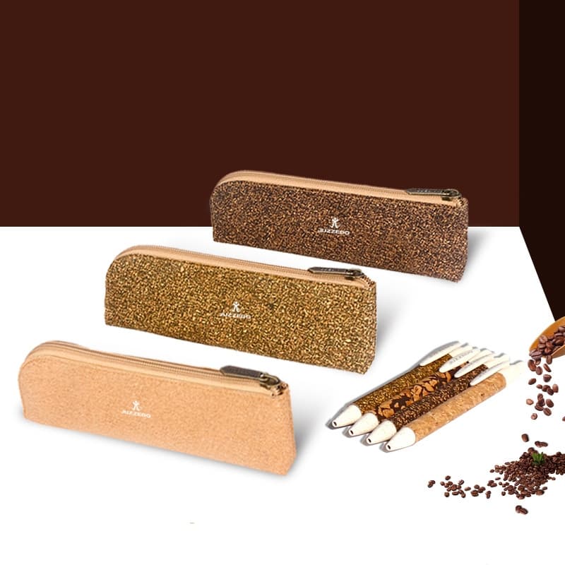 Logo Customizable Cork Pencil Pouch Multi-Color Optional Eco-Friendly Office Stationery Organizer Cork Pencil Bag