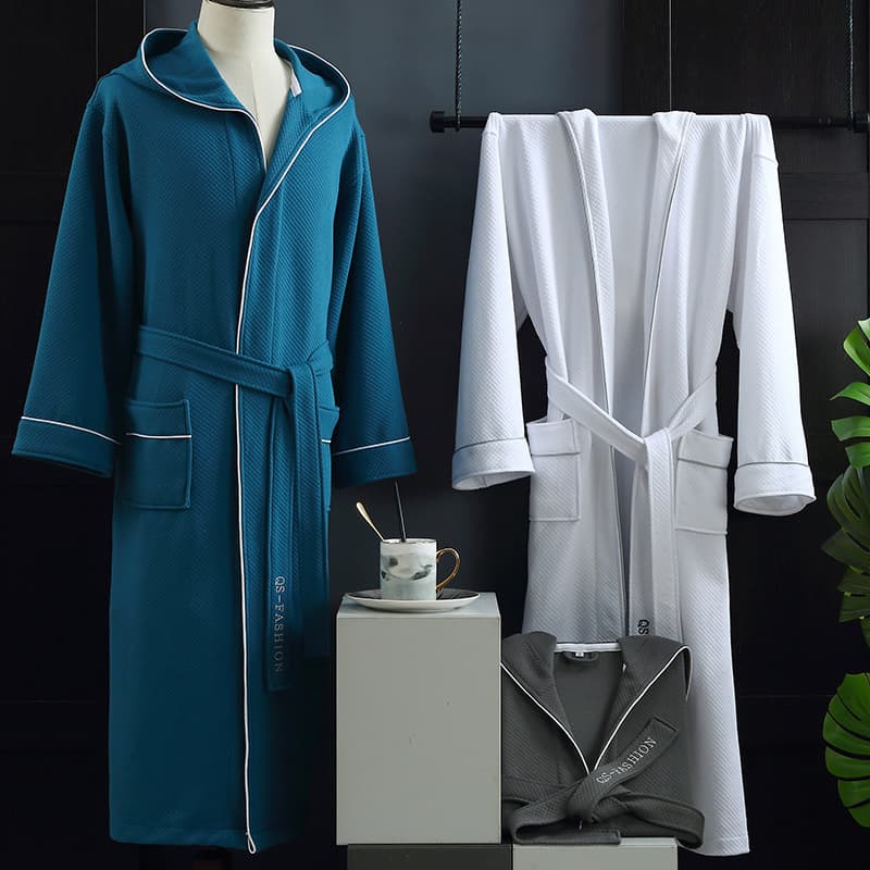 Custom 100% Cotton SPA Bath Robe Hotel Luxury Pajamas Bathrobe for Men and Women