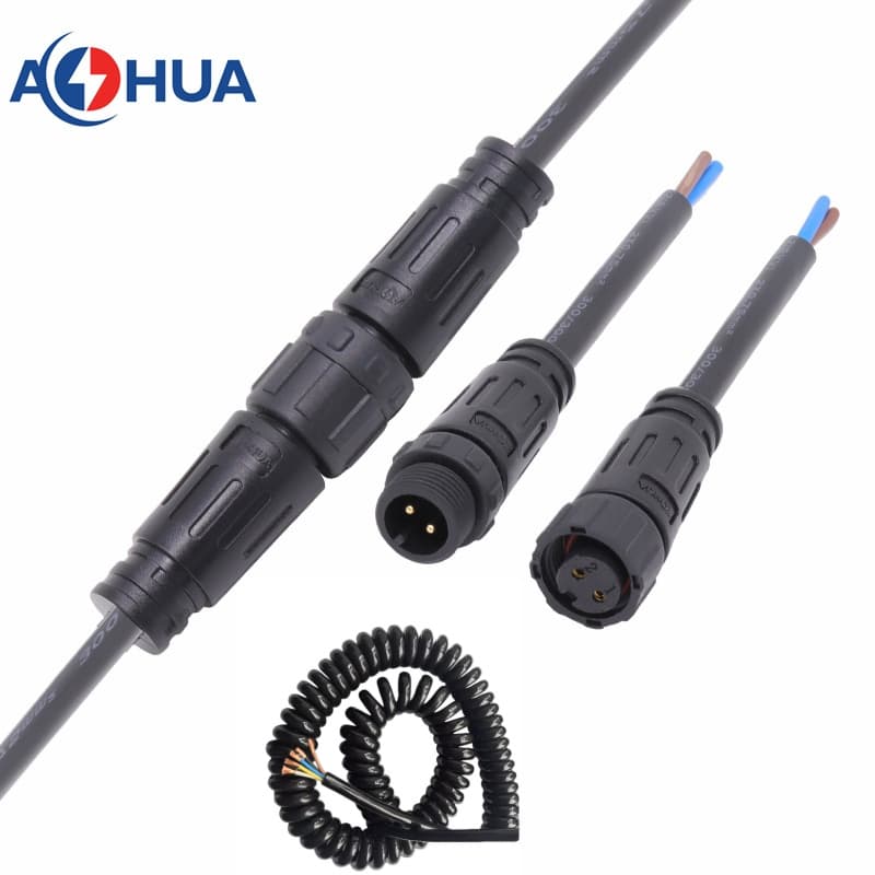Power Plug Molded Cable Connector M12 Circular Plastic Male Female Injection Spring Cable IP68 Connector for Power Supply