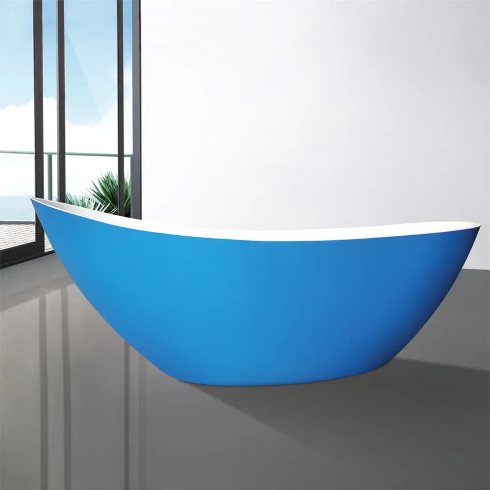 Aqua Gallery Custom Red and White Colour Acrylic Freestanding Boat Shape Modern Design Bathtubs