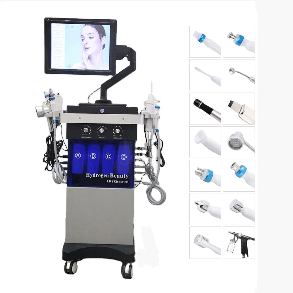 Professional 14in1 Skin Peel Hydra Dermabrasion Facial Beauty Machine with 360° Rotatable Touch Screen