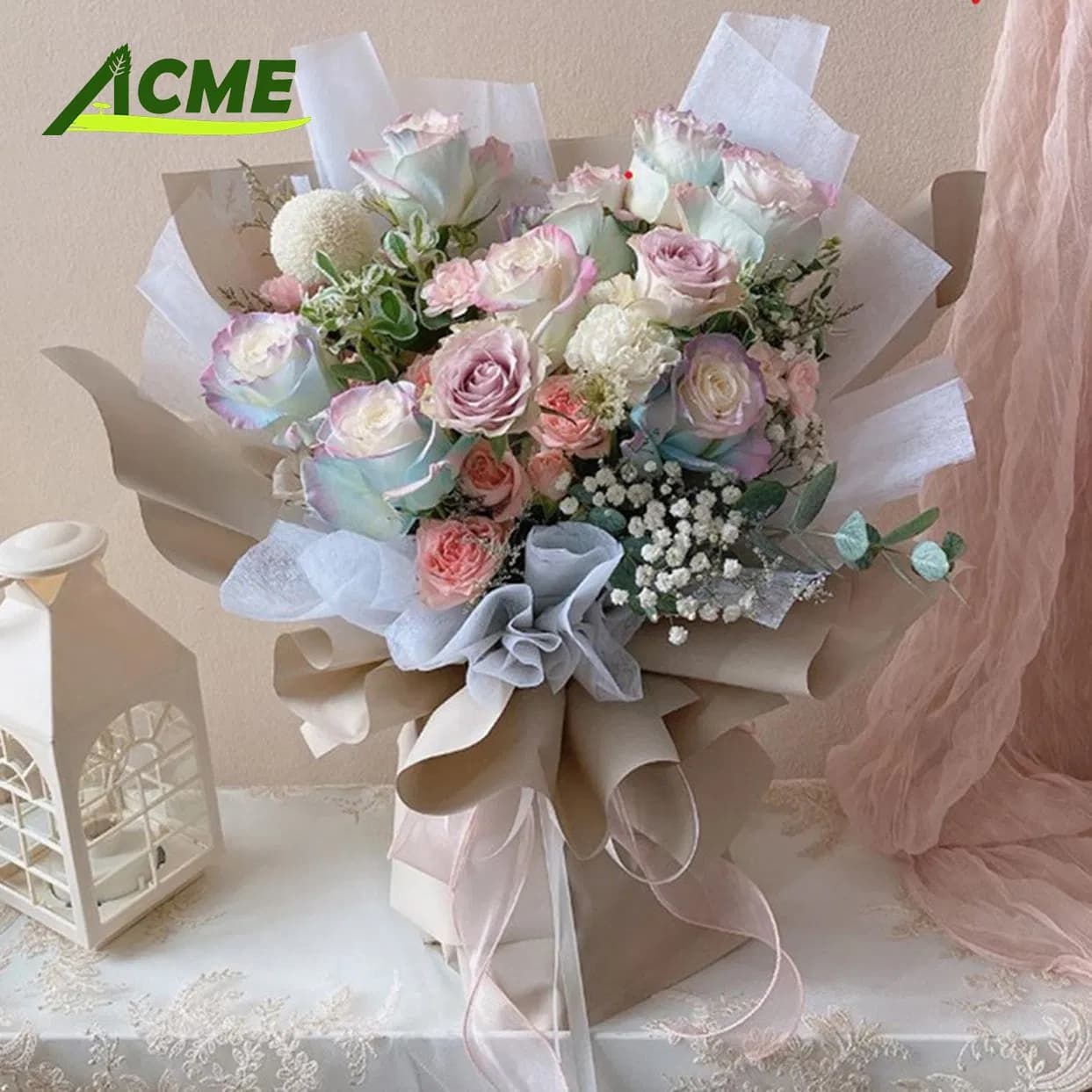 Waterproof PVC Coated Floral Custom Flower Wrapping and Gift Packaging
