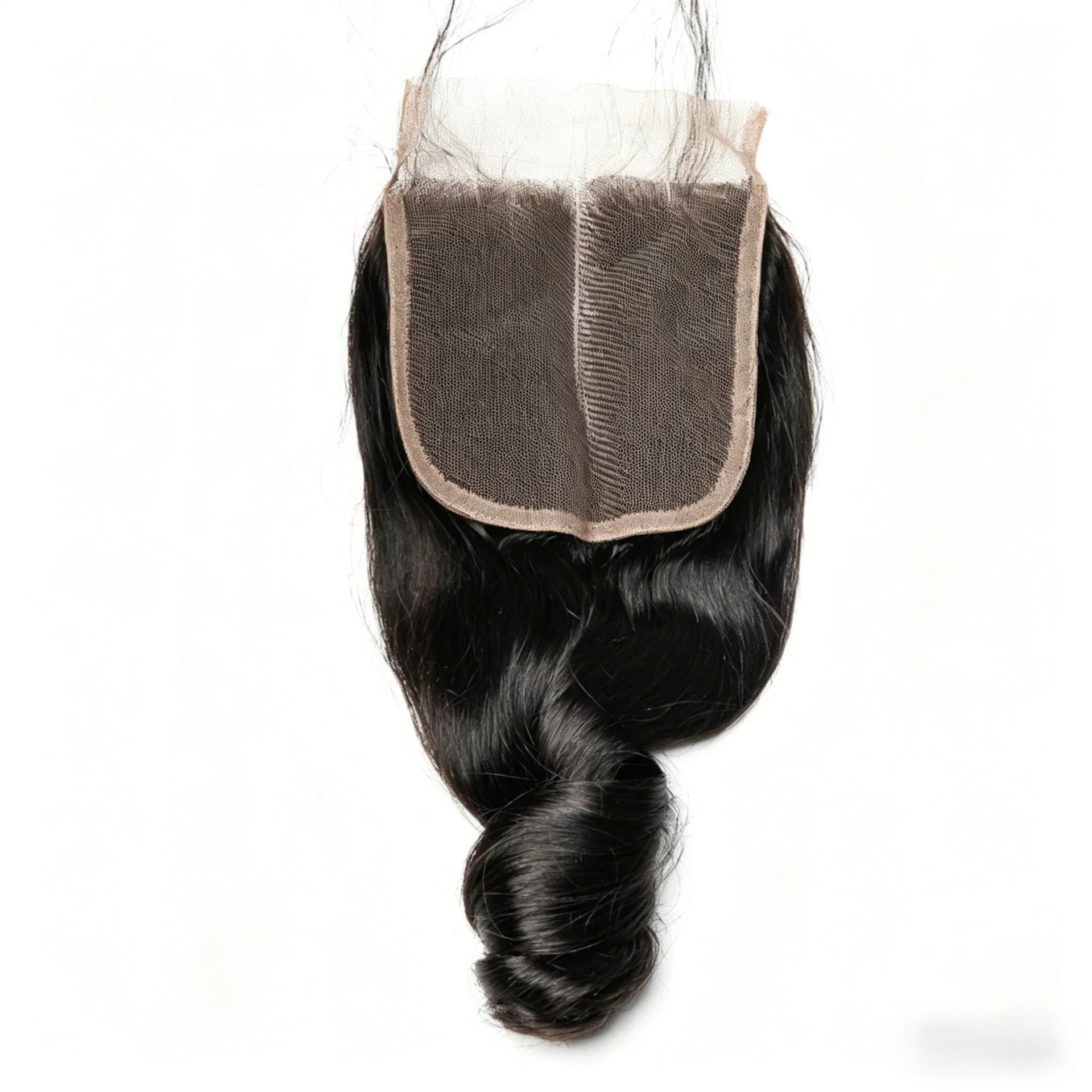 100% Human Hair HD Lace Closure Natural Black Color Lace Closure