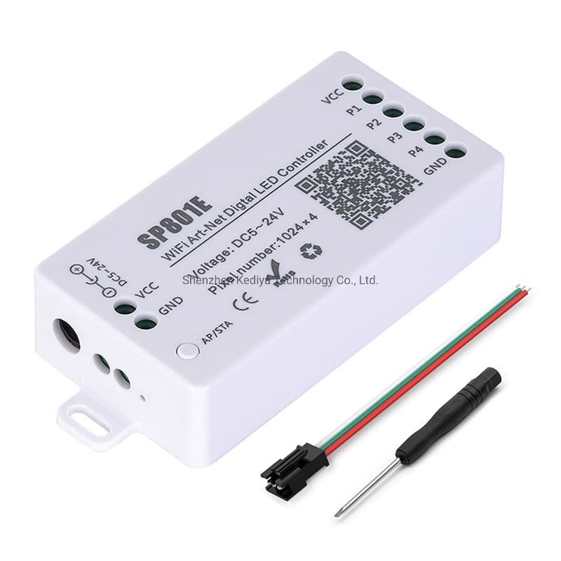 Sp801e WiFi Magic LED Controller LED Matrix Panel Module Ws2812b Ws2811 Light Strip Wireless Control DC5-24V