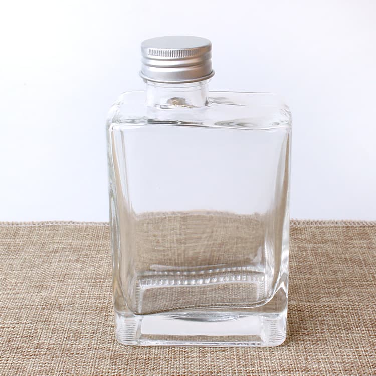 300ml 10oz Square Transparent Glass Bottles for Juice Fruit Wine
