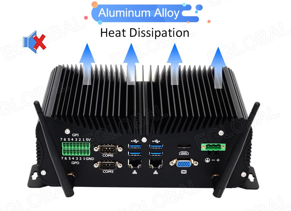 Eglobal New Fanless Mini Industrial PC Intel Core I5 8250u DDR4 6 COM 2 Lans 6 USB Windows10 Industrial Computer Series
