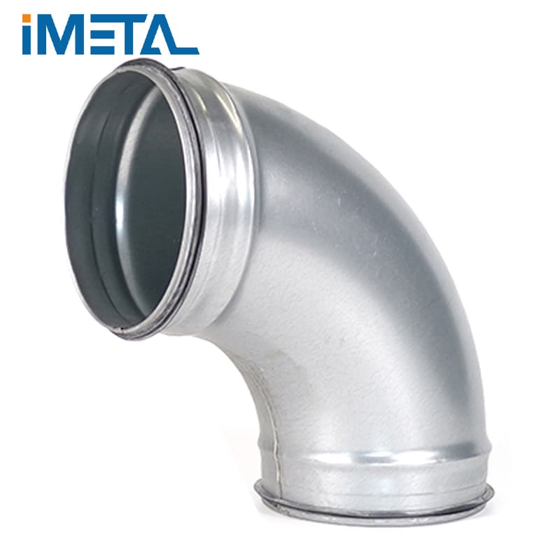 HVAC System Part 90° Degree Duct Coupler Round Metal Outlet Elbow Bend