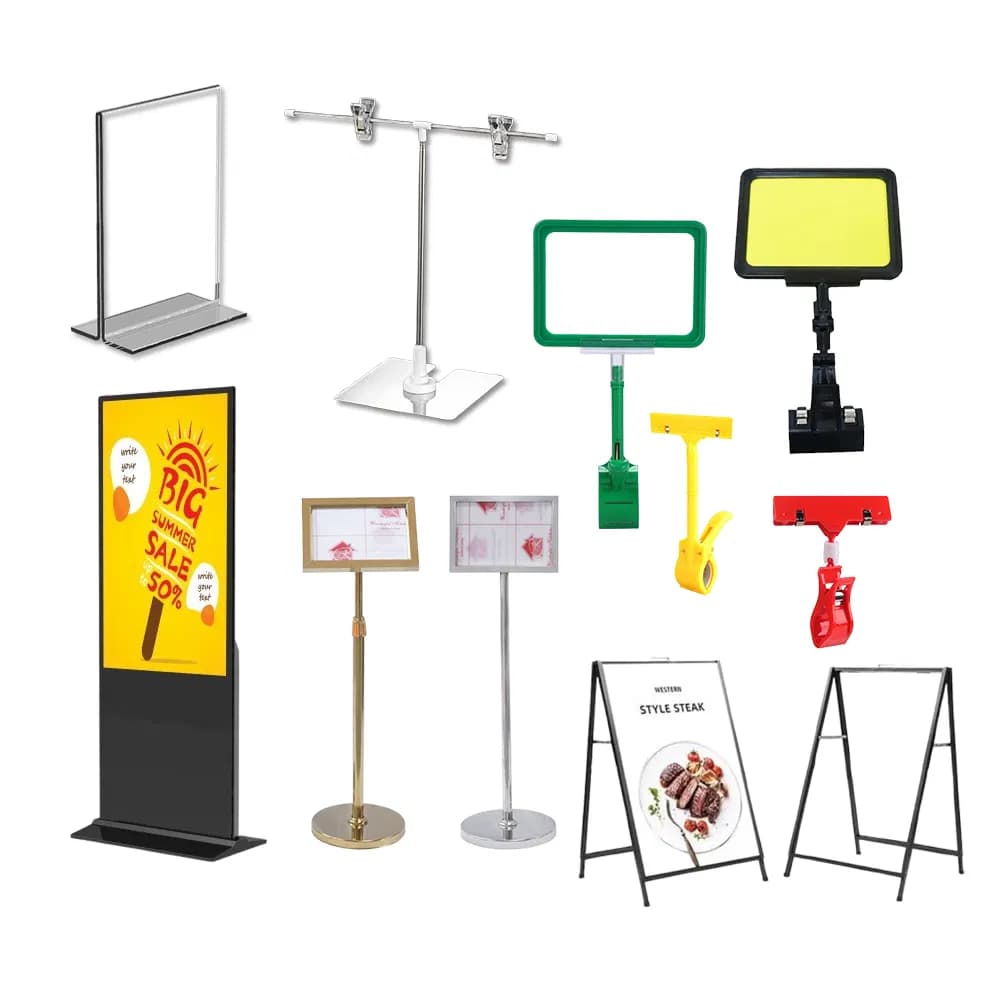 Supermarket Marketing Sign Signage, HIPS Promotion Board, Display Price Poster for Stores Made of Plastic/PVC/Acrylic/Metal Iron/Wood/MDF Panel Screen