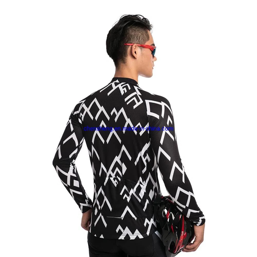 Customized Black Color Unisex Cycling Long Sleeve Jersey and Pants Set Sport Cycling Wear