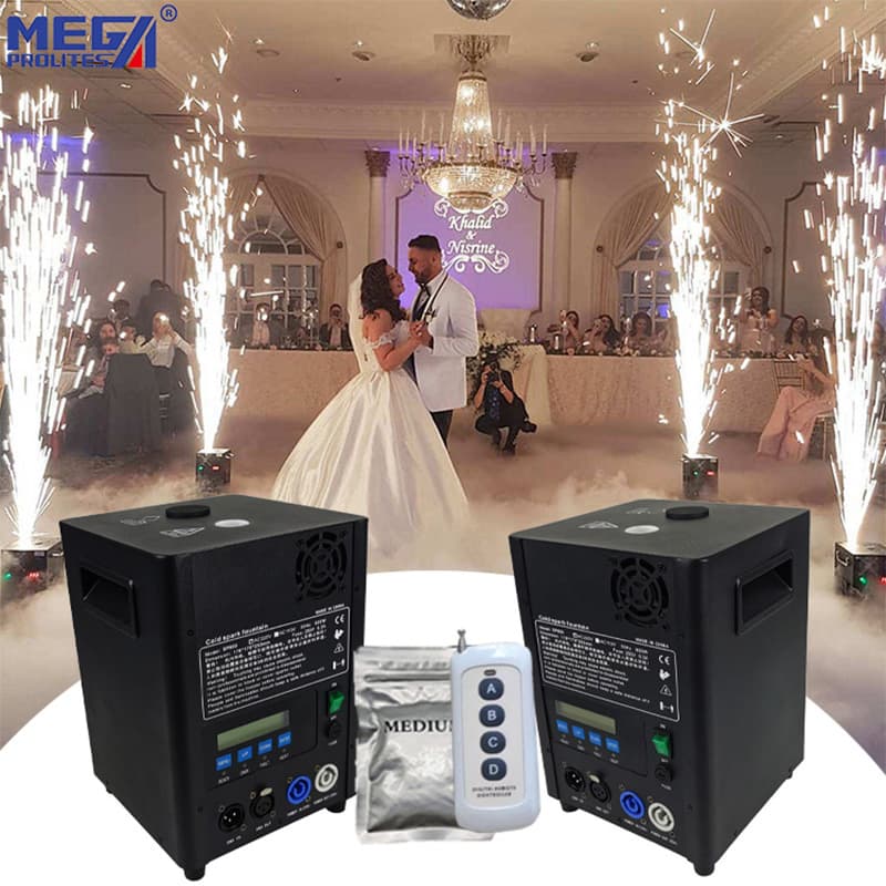 600W Mini Cold Spark Machine with DMX512 Control Electric Spark Fountain for Wedding Stage Events