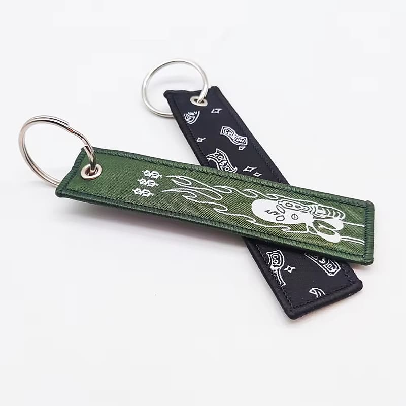 Personalized Woven Keytag: Unique Anime Jet Tag Design